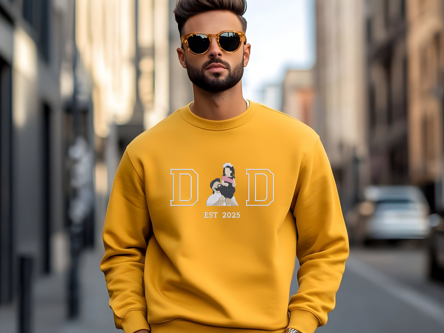 Custom Embroidered Dad Crewneck – EST 20XX