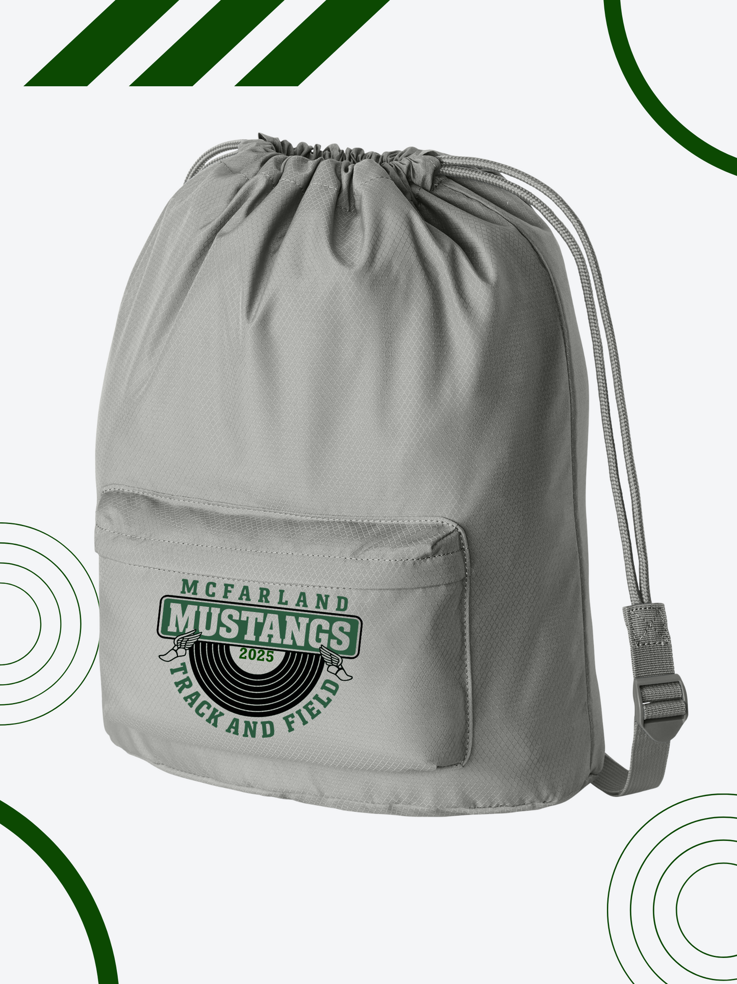 McFarland Mustangs Track & Field 2025 Drawstring Backpack