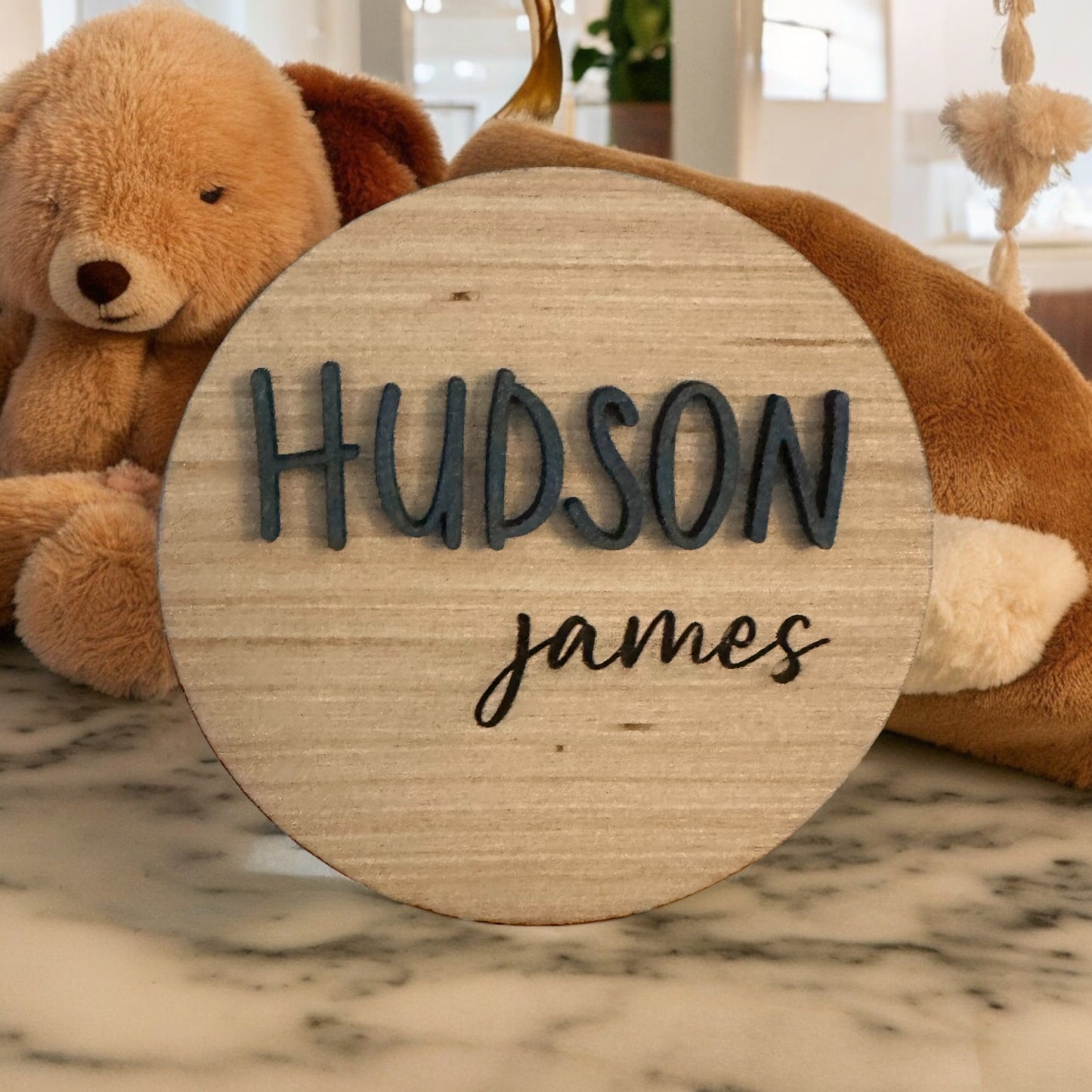 Hudson James Circle Baby Name Keepsake