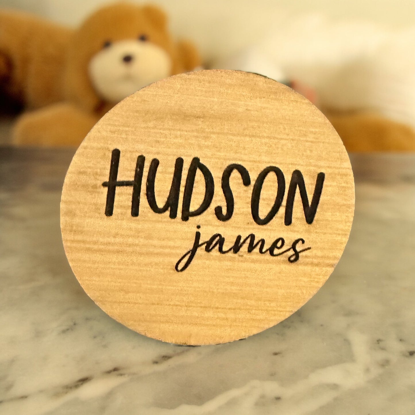 Hudson James Circle Baby Name Keepsake