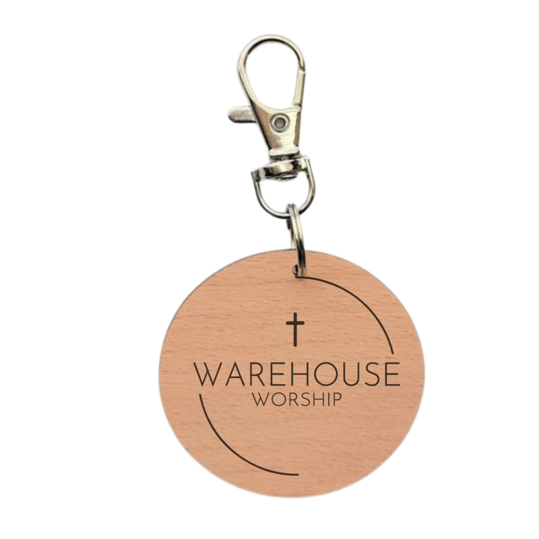 Charming Simplicity: Wood Circular Keychain