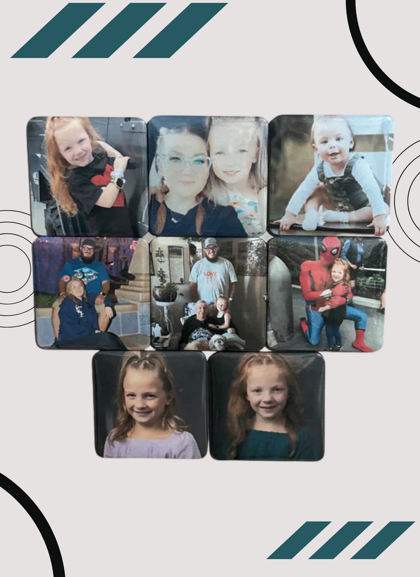 Custom 2x2 Square Photo Magnets - Set of 3 to 10
