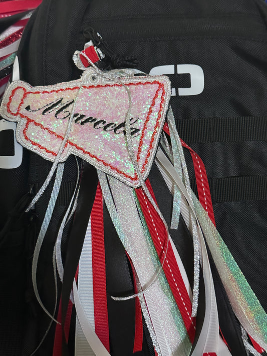 Custom Cheer Glitter Name Bag Tag