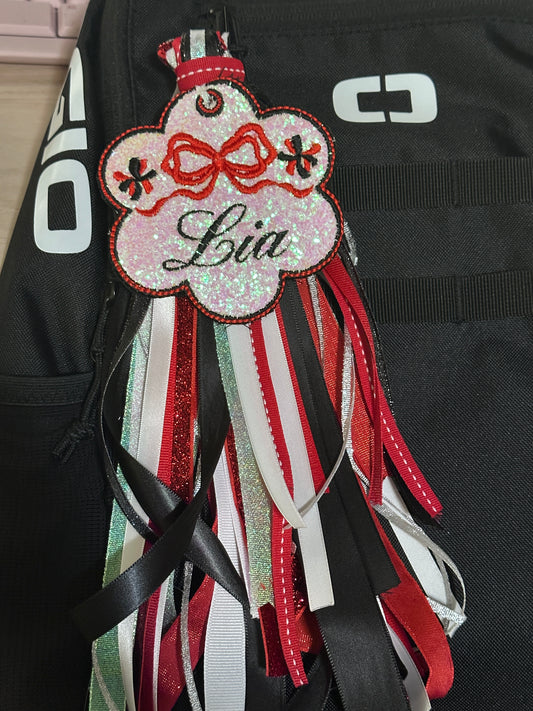 Custom Cheer Glitter Name Bag Tag