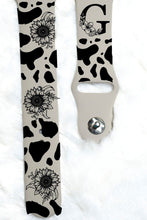 Load image into Gallery viewer, Cow print + Sunflower Silicone Smart Watch Band Natural Engrave
